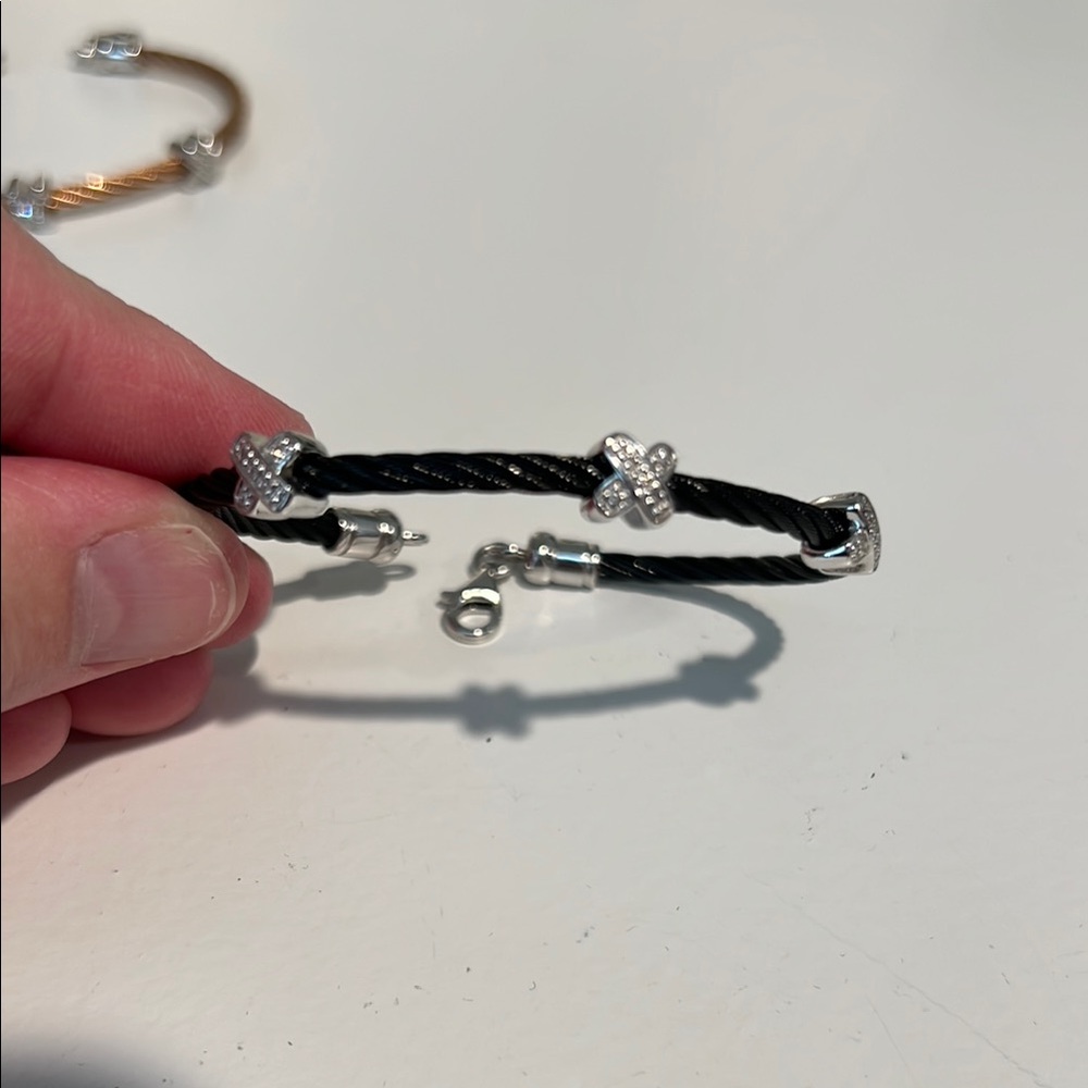 Black and Silver Women's Woven Bracelet